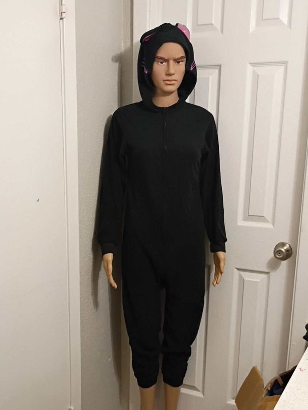 Black Women’s Hooded One-Piece Jumpsuit